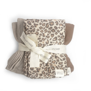 Langes bébé coton bio Wild Print Babyshower set 3 pièces