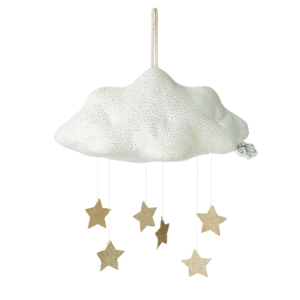 Nuage velours étoiles blanc décoration chambre bébé suspendue