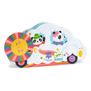 Puzzle enfant Voiture nuage 16 pièces Djeco boîte nuage
