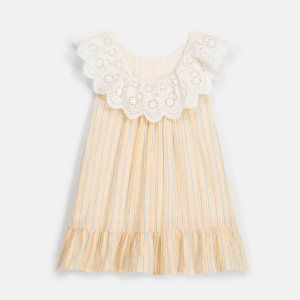Robe fille rayée Danya Louise Misha avec col broderie anglaise