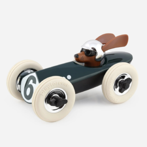 Voiture Playforever Rufus Weller vert design chien racing