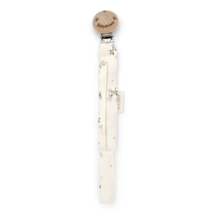 attache tétine bois bébé Roseberry Babyshower en bois de hêtre avec clip tissu