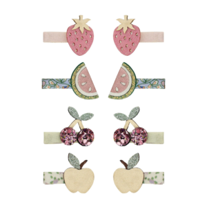 barrettes fruits enfant Mimi and Lula colorées avec détails pailletés