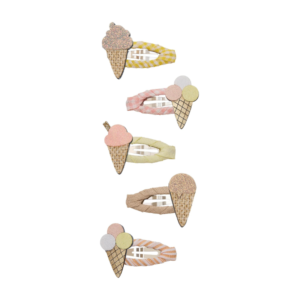 barrettes glace enfant Mimi and Lula avec cornets et glaces pastel pailletées