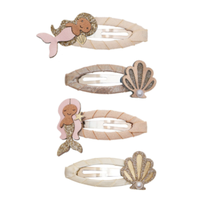 barrettes sirène enfant Mimi and Lula avec coquillages et détails pailletés