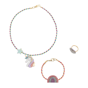 coffret bijoux licorne enfant Mimi and Lula avec collier bracelet et bague colorés
