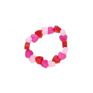 bracelet cœurs rouges roses avec perles cœur colorées et style fantaisie tendance