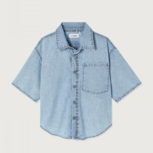 chemise denim enfant oversize Paybou American Vintage en coton léger manches courtes
