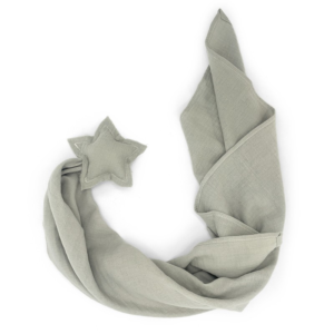 doudou étoile bébé coton Star Dune Powder Babyshower en coton bio GOTS avec détail étoile