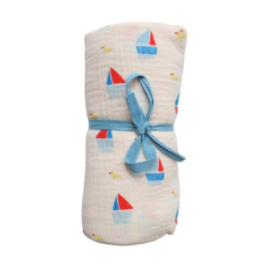 lange bébé bateaux Petit Matelot 120x120 cm avec motifs marins doux et coton respirant