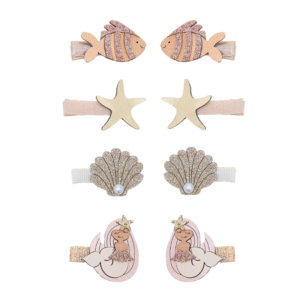 mini barrettes sirène enfant Mimi and Lula avec coquillages et poissons brillants