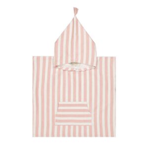 Poncho de bain enfant rose à rayures Rose in April