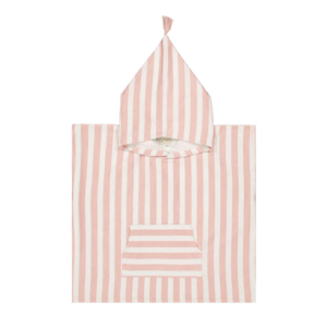 Poncho de bain enfant rose à rayures Rose in April