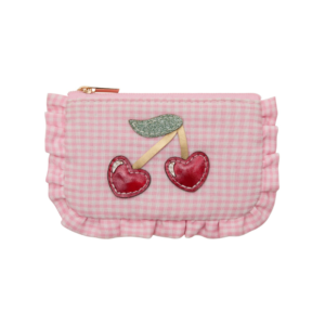porte-monnaie enfant Mimi and Lula vichy rose avec motif cerises brillantes