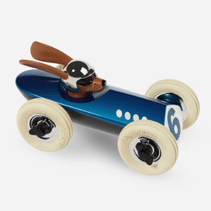 voiture Playforever Bertie Bleu Rufus avec chien pilote et design rétro sportif