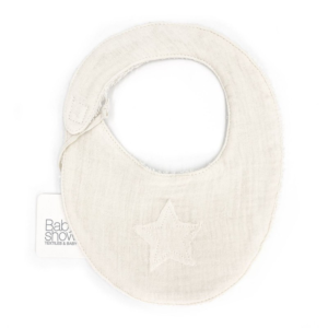 Bavoir bébé étoile Babyshower Star Ivory Powder coton bio