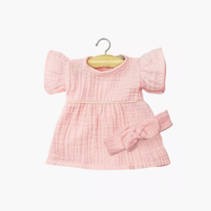 Robe Daisy fraise Minikane en gaze de coton pour poupée Gordis