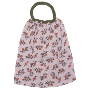Serviette élastiquée enfant BB&Co Fleurs Fougère en double gaze de coton