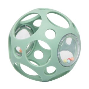 Balle sensorielle hochet bleu Little L en silicone alimentaire