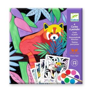 Cartes à peindre Selva Djeco avec palettes à l'eau et pinceau