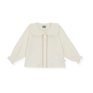Chemise Figue Milk Bonton en coton avec col Claudine volanté
