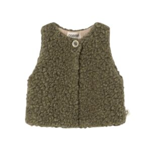 Gilet sherpa bébé Parma Green Sherpa Knit Cozmo
