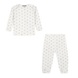 Pyjama Patino Blue Bonton 3 pièces en coton avec imprimé étoiles