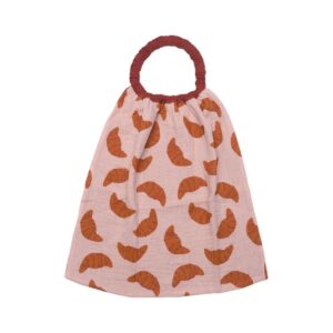 Serviette élastiquée enfant BB&Co en double gaze imprimée croissants