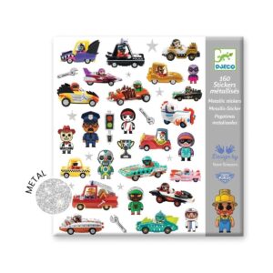 Stickers métallisés Crazy Motors Djeco avec véhicules fantastiques