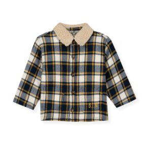 Surchemise Piloti Carreau Bonton en coton avec col en sherpa