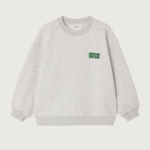 Sweat enfant Baptown gris chiné American Vintage manches longues