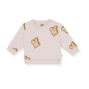 Sweat Smily Bread Bonton en coton avec imprimé tranches de pain