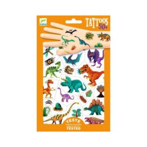Tatouages enfant Dino Club Djeco avec motifs dinosaures temporaires