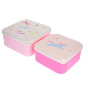 Boîtes à goûter licornes roses avec motifs de licornes