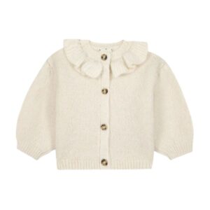 Cardigan bébé Paloma Milk Bonton avec col volanté