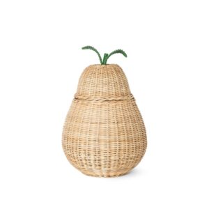 Grand panier poire tressé Ferm Living en rotin naturel