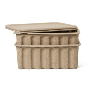 Grande boîte rangement papier recyclé Ferm Living Brown