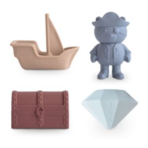 Jouets de bain pirate Mushie en silicone alimentaire