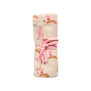 Lange lapin rose bébé Chichi Pompon 70x70 cm