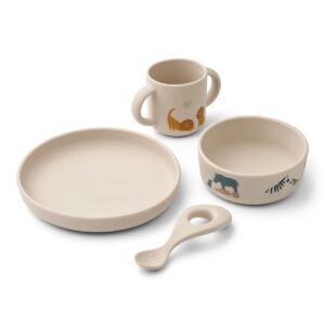 Set repas Vivi silicone Liewood All Together Sandy avec tasse bol assiette cuillère