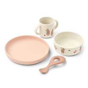 Set repas Vivi Wild Child Liewood en silicone avec tasse bol assiette et cuillère