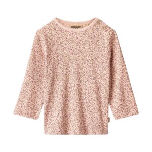 T-shirt manches longues bébé Marit Wheat rose petites fleurs