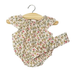 Tenue poupée barboteuse Clara Minikane en gaze de coton fleuri