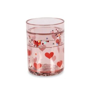 Verre glitter enfant cœur Konges Slojd avec paillettes