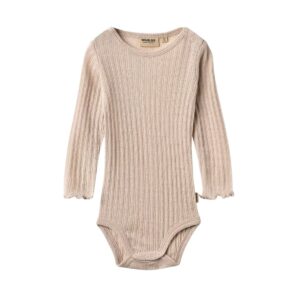 Body bébé laine et soie Liea Pale Lilac Wheat