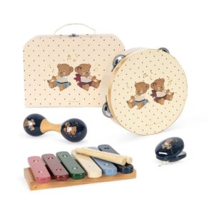 Ensemble musique Teddy Bear Konges Slojd avec instruments en bois