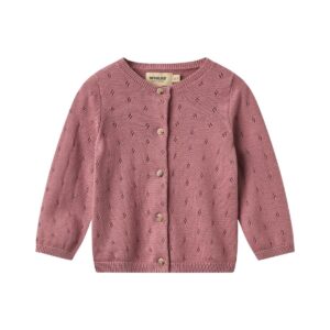 Gilet bébé coton bio Maia Warm Lilac Wheat