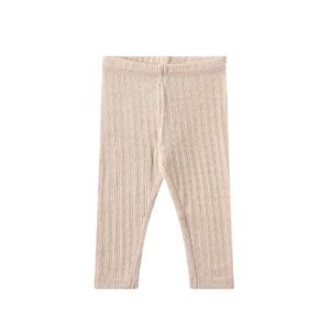 Legging bébé laine et soie Agi Pale Lilac Wheat