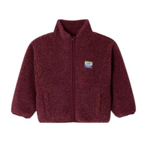 Veste enfant Hoktown bordeaux chiné American Vintage effet shearling